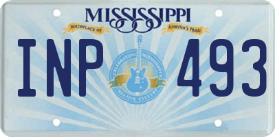 MS license plate INP493