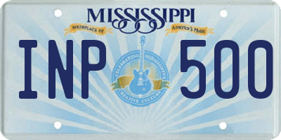 MS license plate INP500