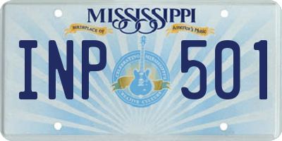 MS license plate INP501