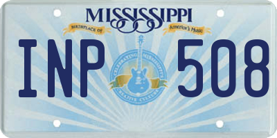 MS license plate INP508