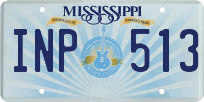 MS license plate INP513