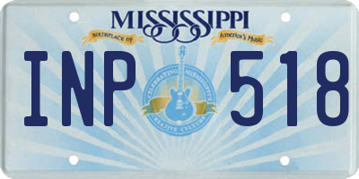 MS license plate INP518