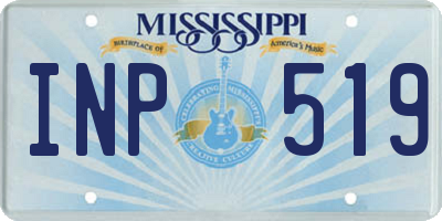 MS license plate INP519