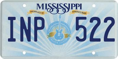 MS license plate INP522
