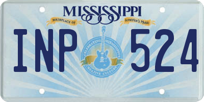 MS license plate INP524