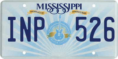 MS license plate INP526