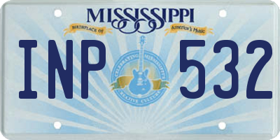 MS license plate INP532
