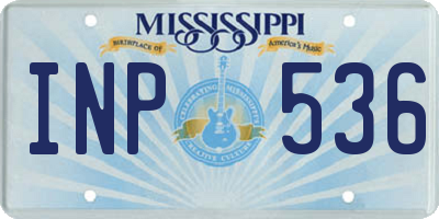 MS license plate INP536