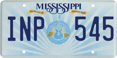 MS license plate INP545