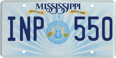MS license plate INP550