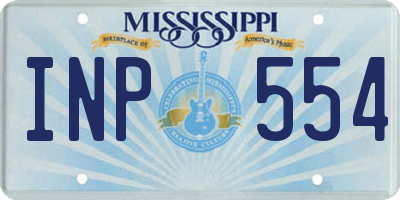 MS license plate INP554