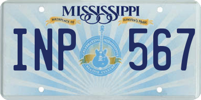 MS license plate INP567