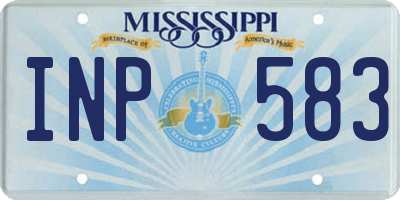 MS license plate INP583