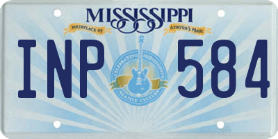 MS license plate INP584