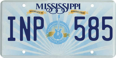 MS license plate INP585
