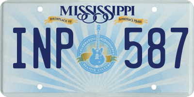 MS license plate INP587