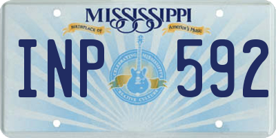MS license plate INP592