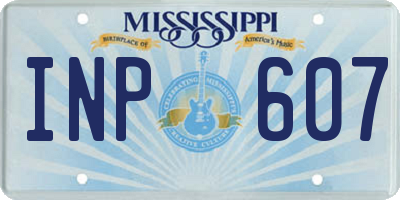 MS license plate INP607