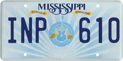 MS license plate INP610