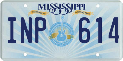 MS license plate INP614