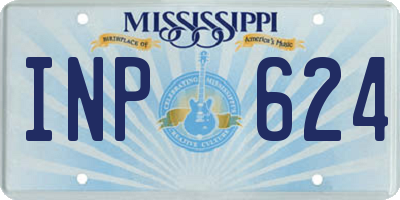 MS license plate INP624