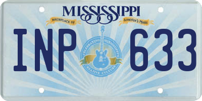 MS license plate INP633