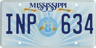 MS license plate INP634