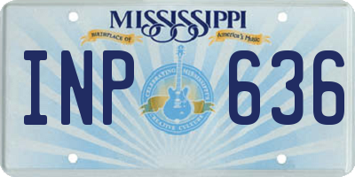 MS license plate INP636