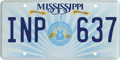MS license plate INP637