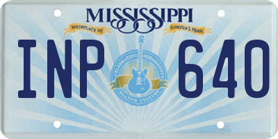MS license plate INP640