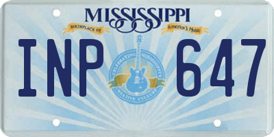 MS license plate INP647