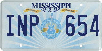 MS license plate INP654