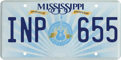 MS license plate INP655