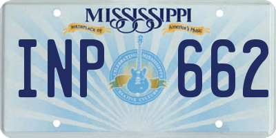 MS license plate INP662