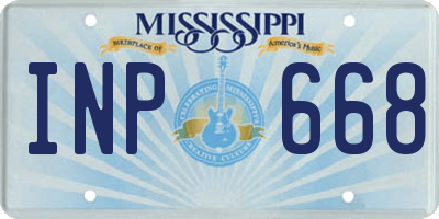 MS license plate INP668