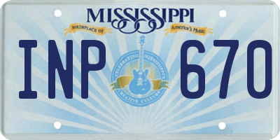 MS license plate INP670
