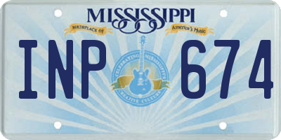 MS license plate INP674