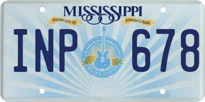 MS license plate INP678