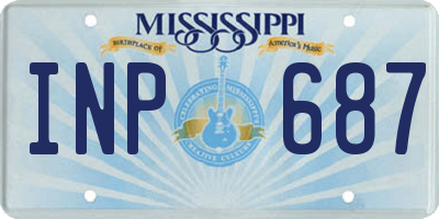 MS license plate INP687