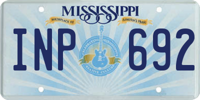 MS license plate INP692