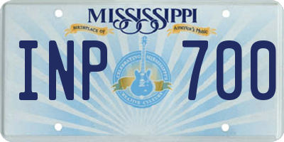 MS license plate INP700