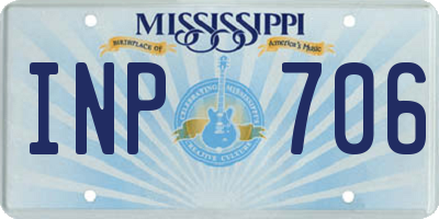MS license plate INP706