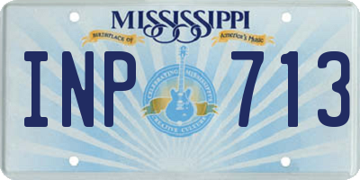 MS license plate INP713