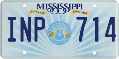 MS license plate INP714