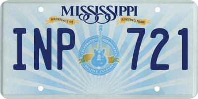 MS license plate INP721