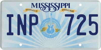 MS license plate INP725