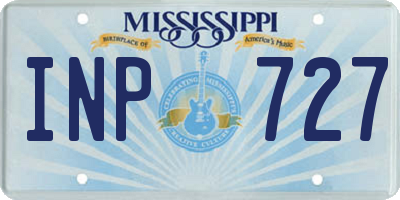 MS license plate INP727