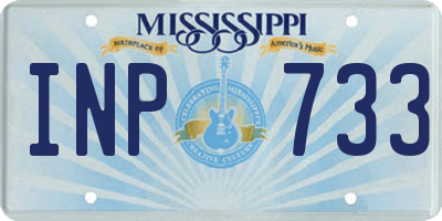 MS license plate INP733