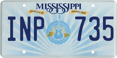 MS license plate INP735