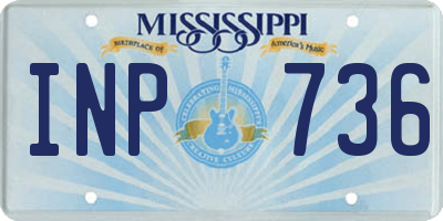 MS license plate INP736